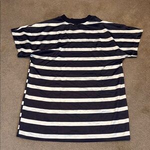 ASOS Curve Blue and White Striped Dress Short Sleeve